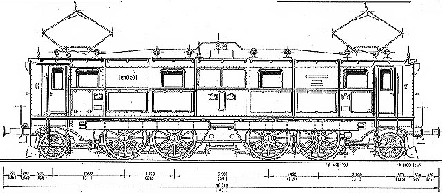 Zeichnung der antrieblosen Seite von der E16.1